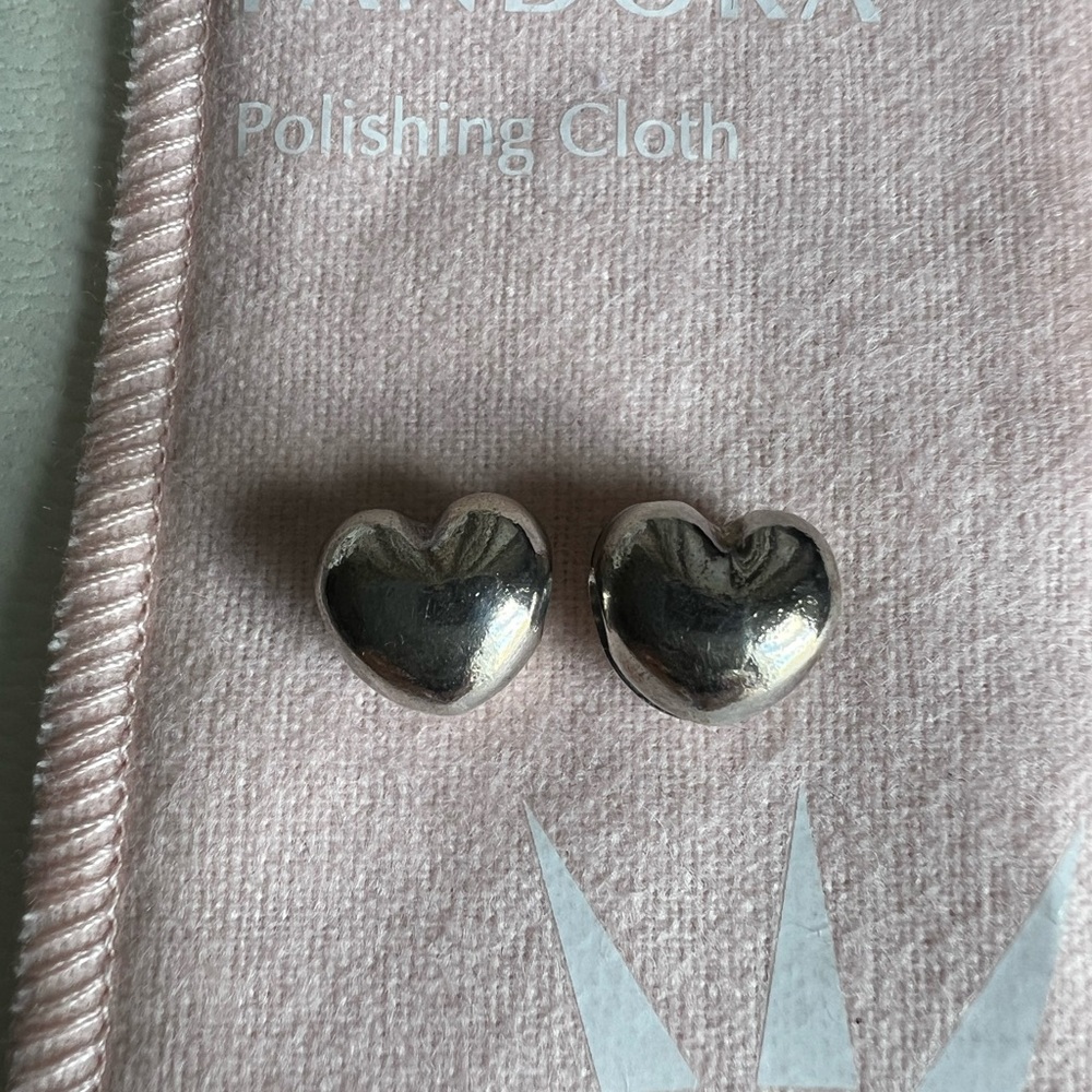 2 Pandora Silver Heart clips